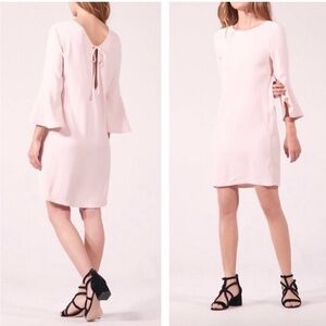Sandro Paris Rose Nude Mini Dress Bell Sleeves